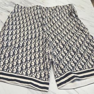 Dior Navy and White Patterned Men's Shorts